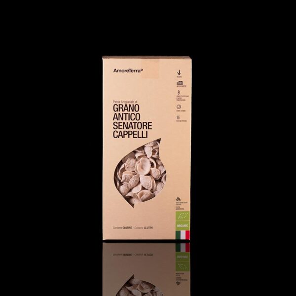 Orecchiette pasta artigianale di grano antico Senatore Cappelli biologico vegano 100% grano italiano AmoreTerra 500 gr